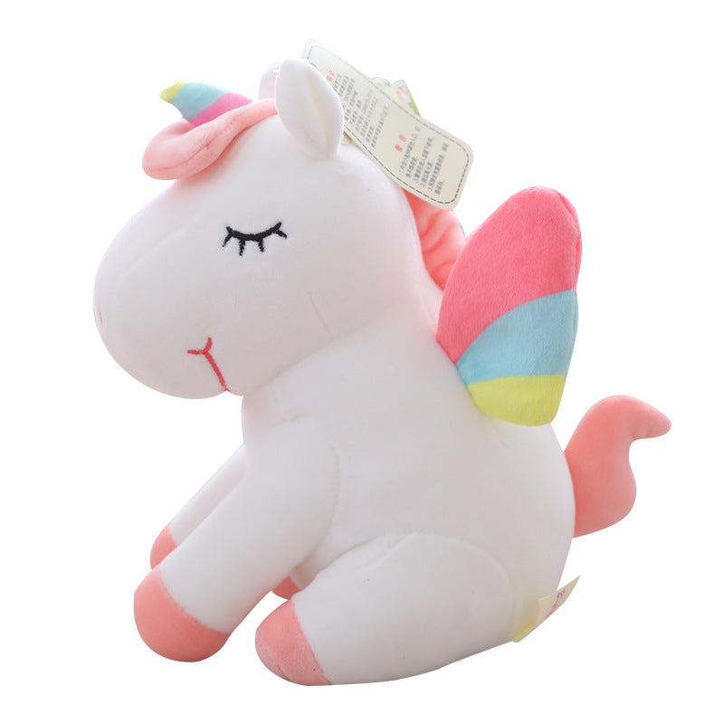 Amazon hot net red led luminous rainbow unicorn doll plush toy children gift spot wholesale