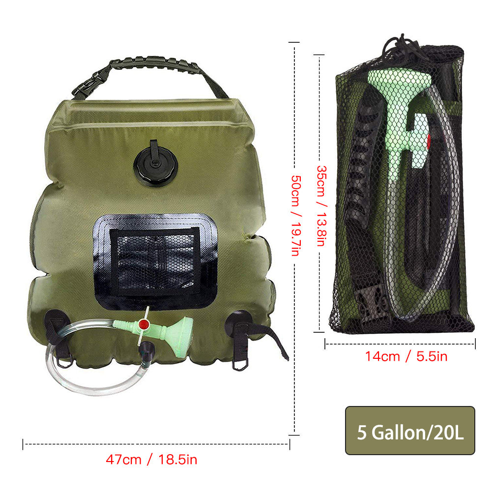 Outdoor solar heat gathering shower bag Amazon hot sale portable shower bag 20L camping shower bath water bag