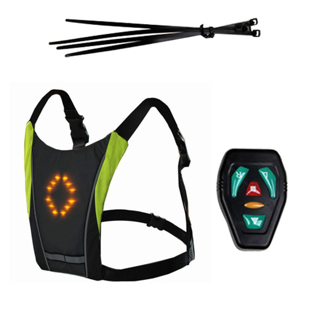 Wireless remote control LED luminous warning cycling vest, running safety vest, night running luminous indicator back clip