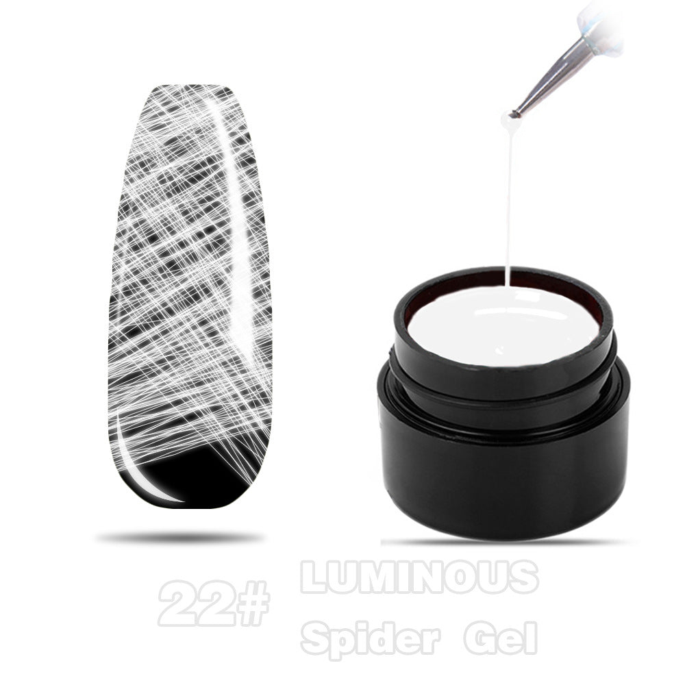 Luminous drawing glue nail art painting luminous elastic drawing glue 8ml phototherapy luminous drawing spider glue set