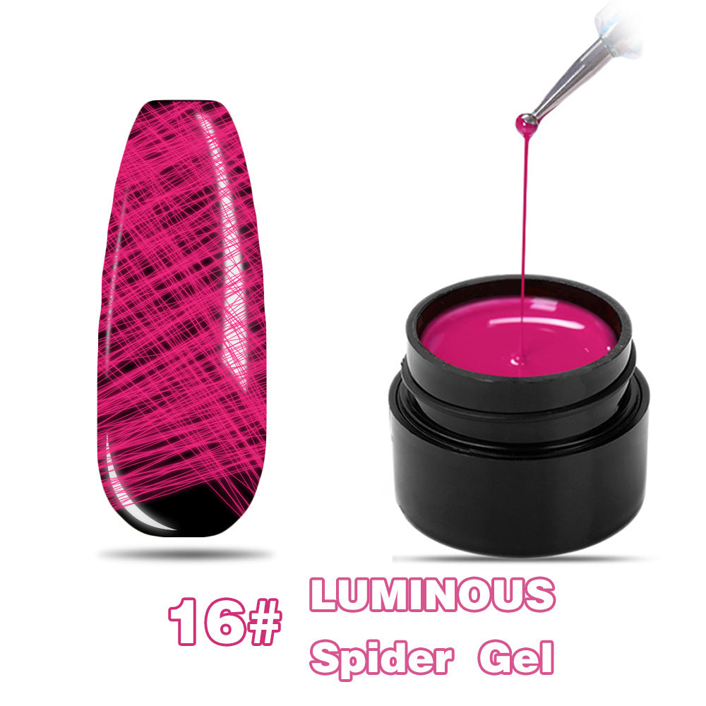 Luminous drawing glue nail art painting luminous elastic drawing glue 8ml phototherapy luminous drawing spider glue set