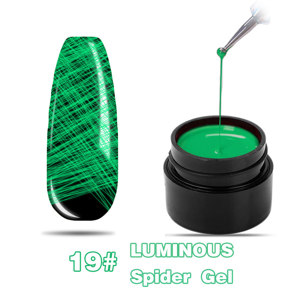 Luminous drawing glue nail art painting luminous elastic drawing glue 8ml phototherapy luminous drawing spider glue set