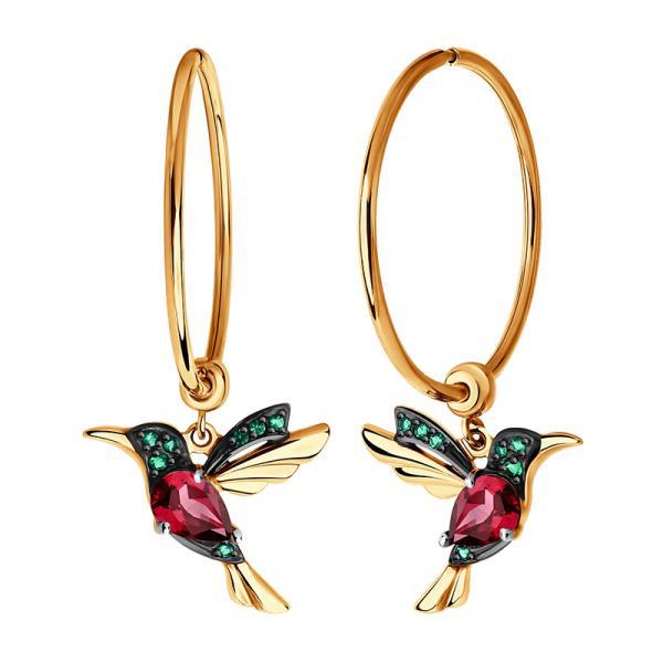 Wish new fashion zircon bird earrings