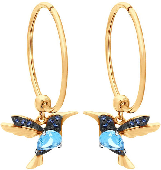 Wish new fashion zircon bird earrings