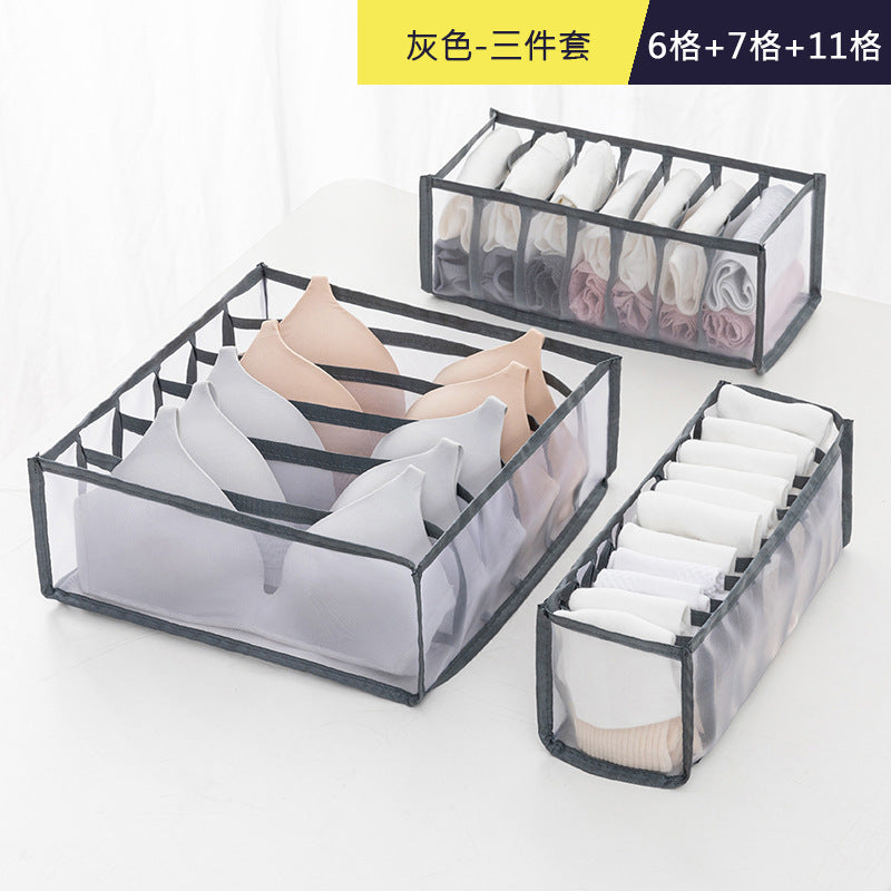 Underwear storage boxed socks artifact put bras, underwear, drawer type compartments, children's wardrobe, finishing grids, household