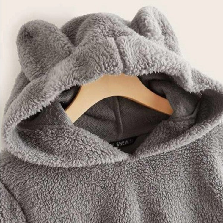 Wish independent station ebay2020 autumn and winter women's solid color Teddy ear sweet hoodie