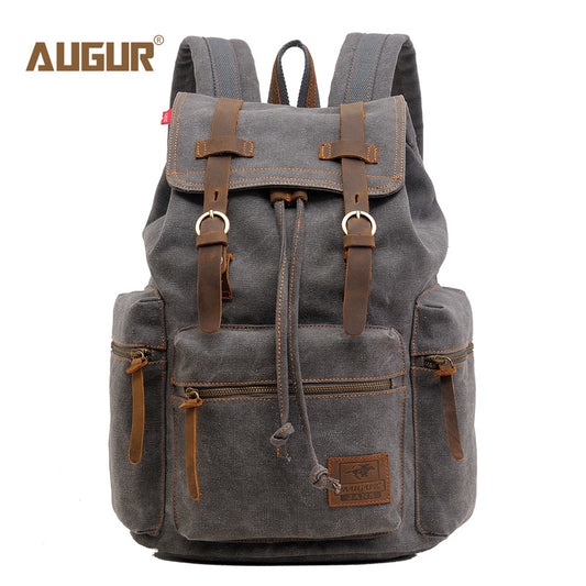 AUGUR/ Aoge canvas bag retro men's bag backpack computer bag student bag schoolbag European and American cross-border supply