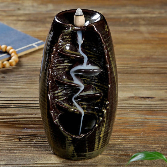 Ceramic inverted incense burner creative kiln turned blue right and left source back to the aromatherapy furnace home decoration