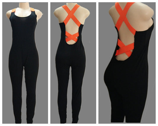 Spring / Summer Sportswear Fashion Bandage Elastic Jumpsuit