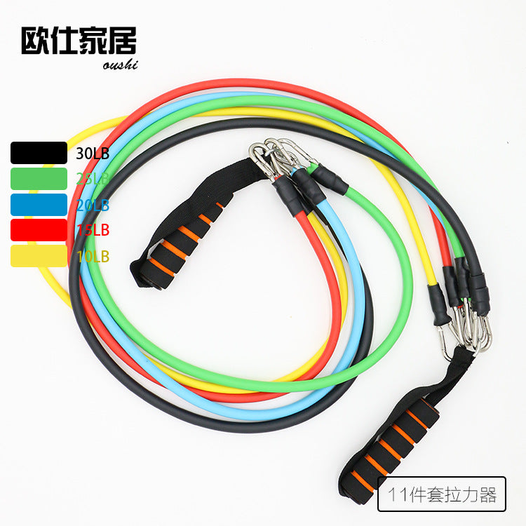 YOUGLE 11pcs/set Pull Rope Fitness Exercises Resistance Bands Latex Tubes Pedal Excerciser Body Training Workout Yoga