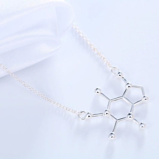 Qiming Hollow Hexagon Polygon Pendant Necklace Foreign Trade Hot Sale Alloy Jewelry One Generation