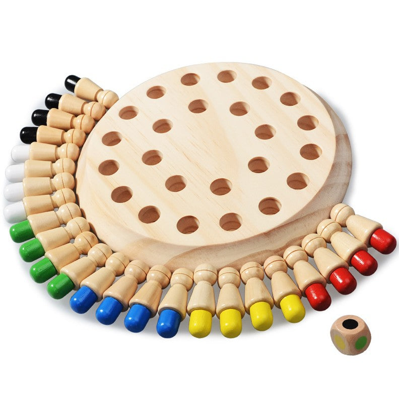 Memory chess parent-child adult color memory board game 3 years old toy chess wooden children's educational toys