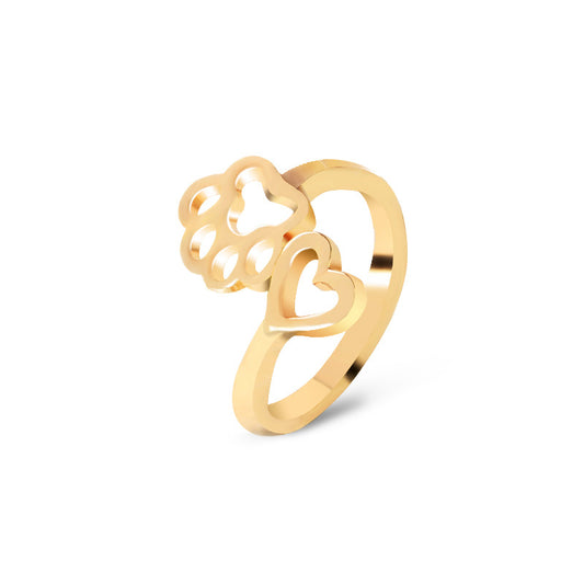 AliExpress wish explosion 2017 new dog claw ring creative hollow love dog claw opening ring wholesale