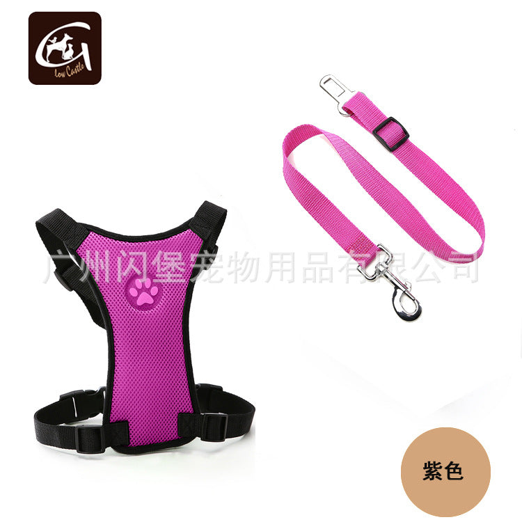Amazon manufacturers supply car mesh chest with PP seat belt can be customized chest back seat belt set