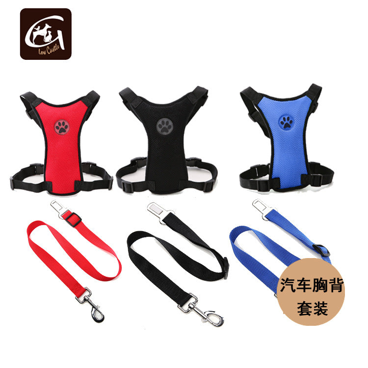 Amazon manufacturers supply car mesh chest with PP seat belt can be customized chest back seat belt set