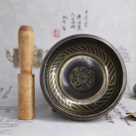 Buddhism wholesale Nepalese Buddhist sound bowl chanting bowl Tibetan chanting bowl yoga meditation bowl sound therapy bowl Buddha sound bowl copper chime
