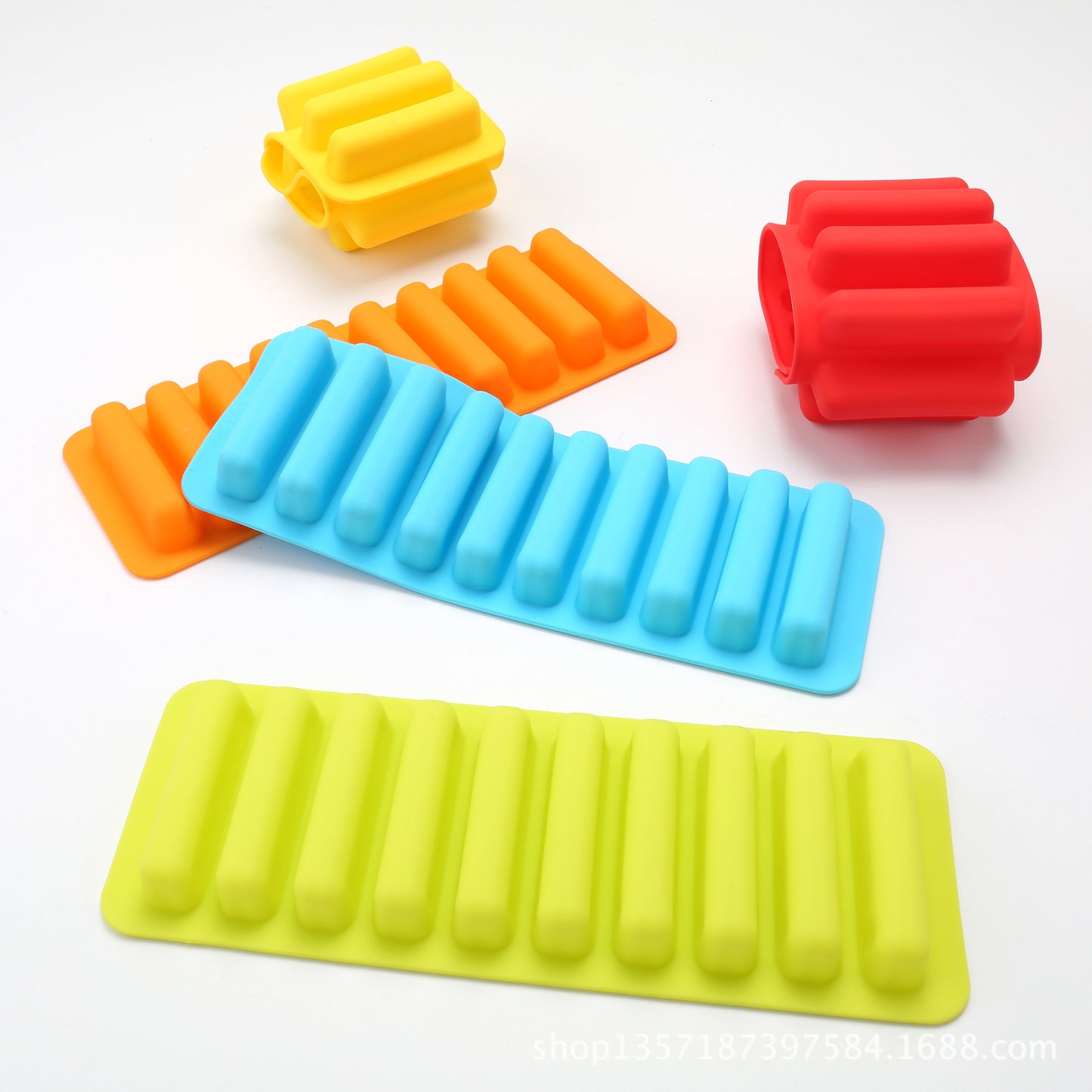Silicone ice tray mold 10 even long ice cube mold finger cake biscuit mold popsicle mold