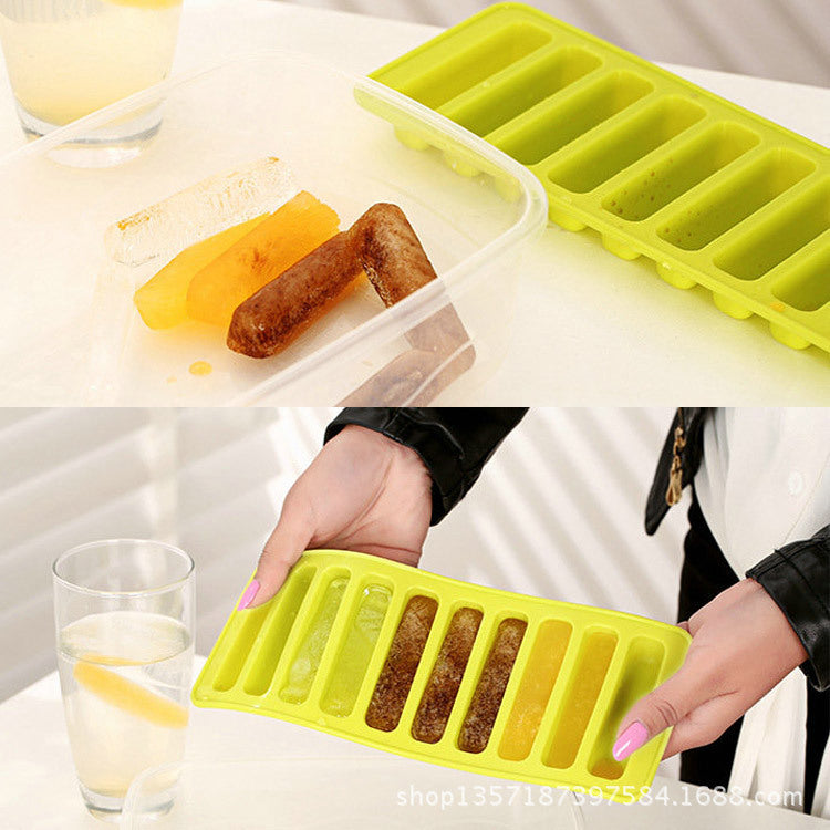 Silicone ice tray mold 10 even long ice cube mold finger cake biscuit mold popsicle mold