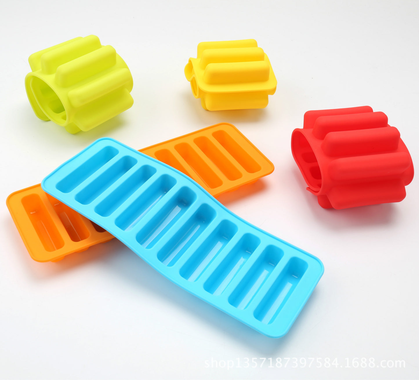 Silicone ice tray mold 10 even long ice cube mold finger cake biscuit mold popsicle mold