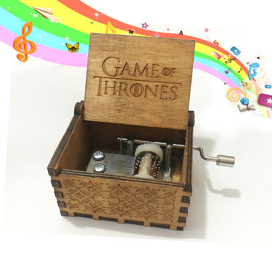 Handmade classical music box hand-operated wooden music box children's birthday gift wooden crafts custom