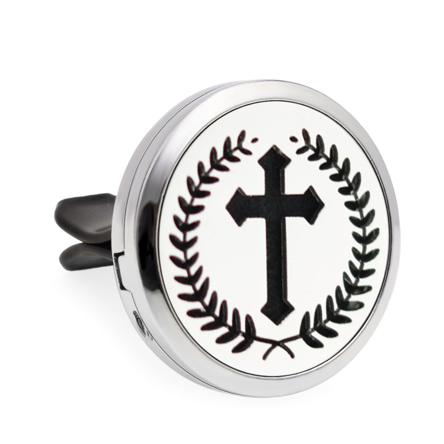 Alloy car air conditioning perfume clip car perfume box fragrance box hollow car interior