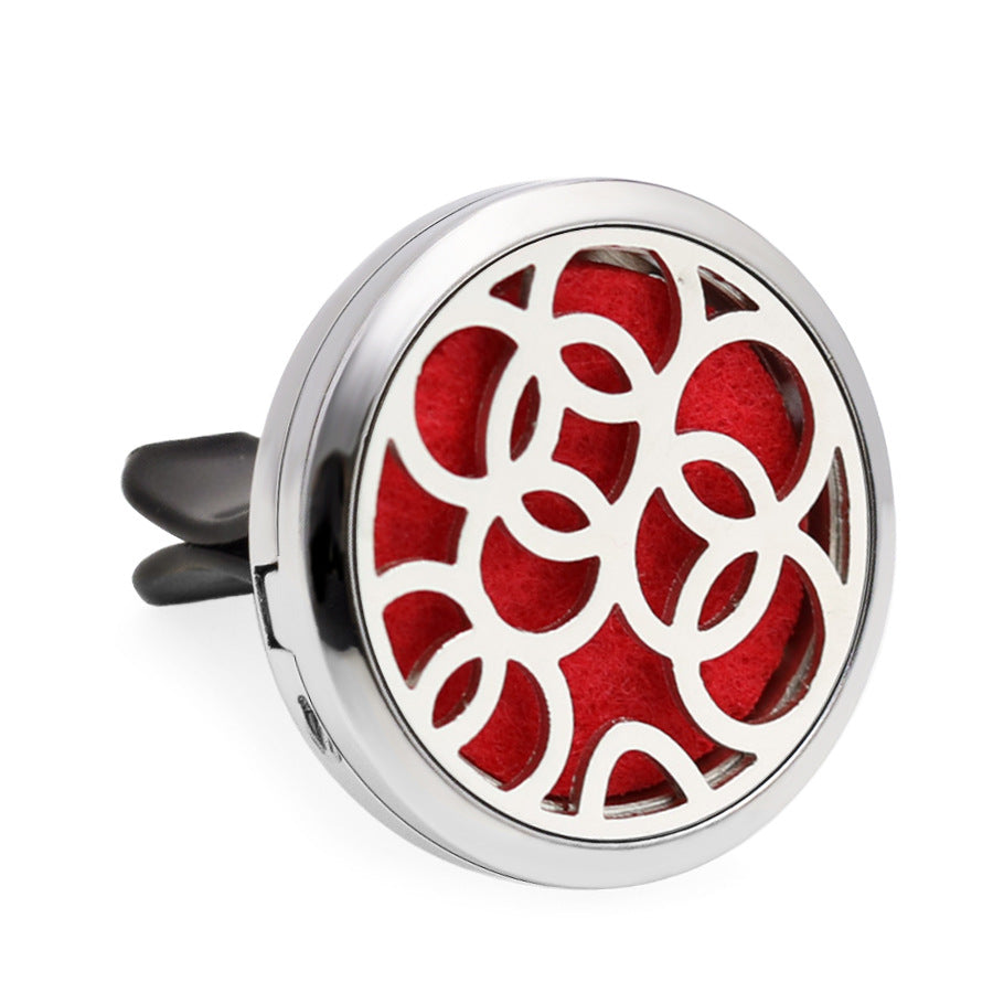 Alloy car air conditioning perfume clip car perfume box fragrance box hollow car interior