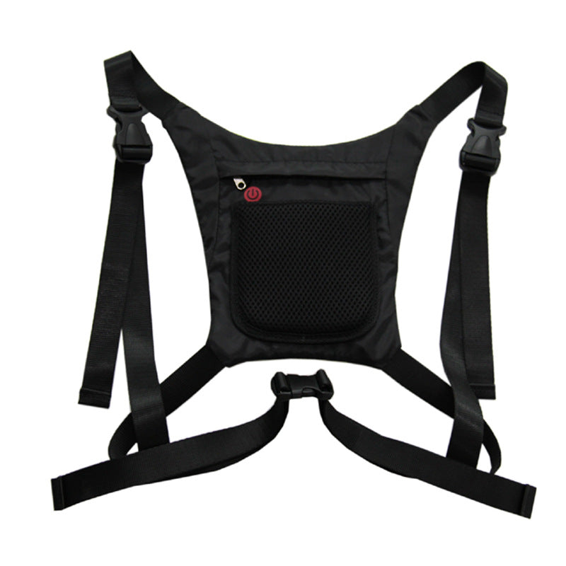 Wireless remote control LED luminous warning cycling vest, running safety vest, night running luminous indicator back clip