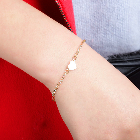 Simple and sexy heart-shaped love heart peach heart bracelet European and American foreign trade cross-border bracelet wholesale Wholesale handmade jewelry