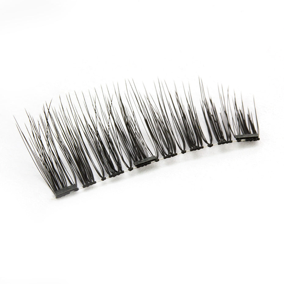 Factory direct three magnet false eyelashes 3D magnetic false eyelashes handmade natural realistic magnet eyelashes