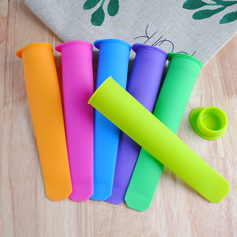 Spot new silicone popsicle mold ice cream ice box ice cream mold cylindrical long popsicle mold ice cube