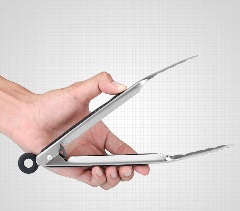 Stainless steel kitchen supplies food tongs barbecue bread buffet barbecue tongs silicone multifunctional food tongs