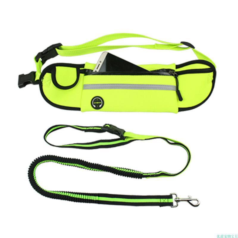 Pet pocket sports traction rope reflective waterproof running traction rope multifunctional traction belt dog traction wholesale