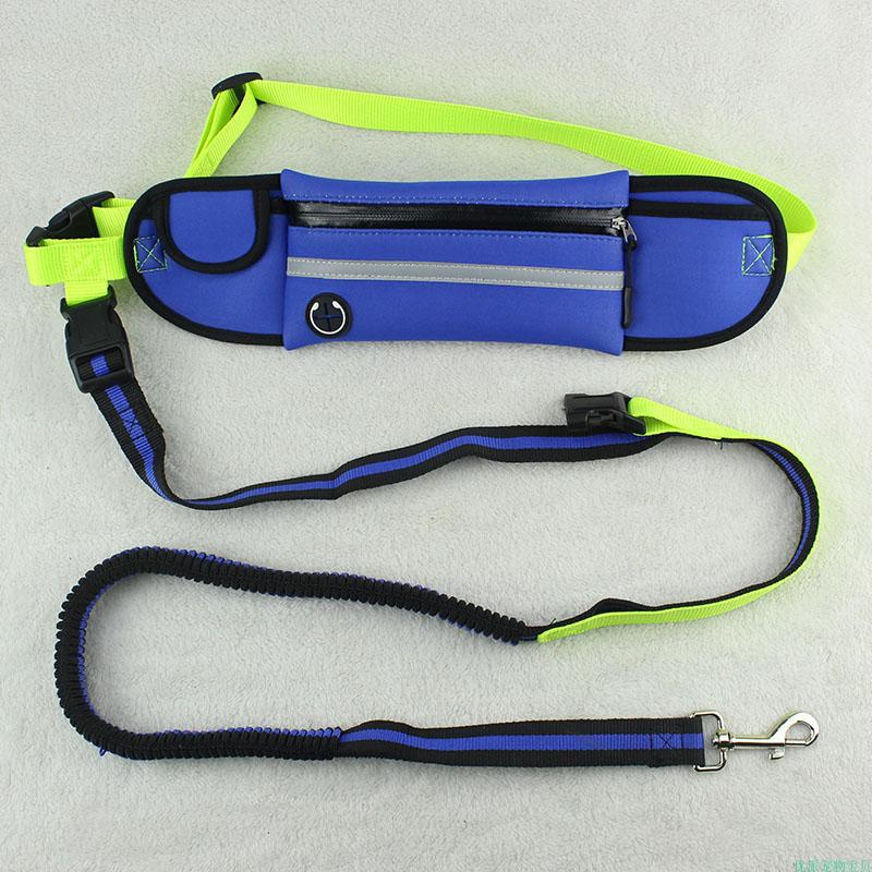 Pet pocket sports traction rope reflective waterproof running traction rope multifunctional traction belt dog traction wholesale
