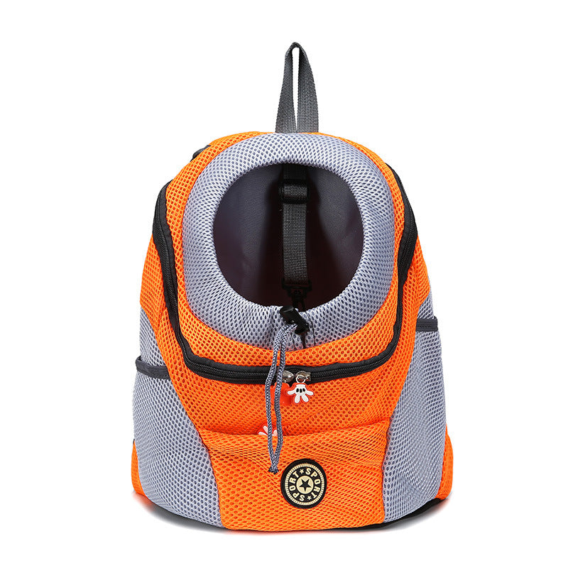 Pet backpack dog shoulder bag chest bag out portable travel breathable dog bag pet supplies backpack