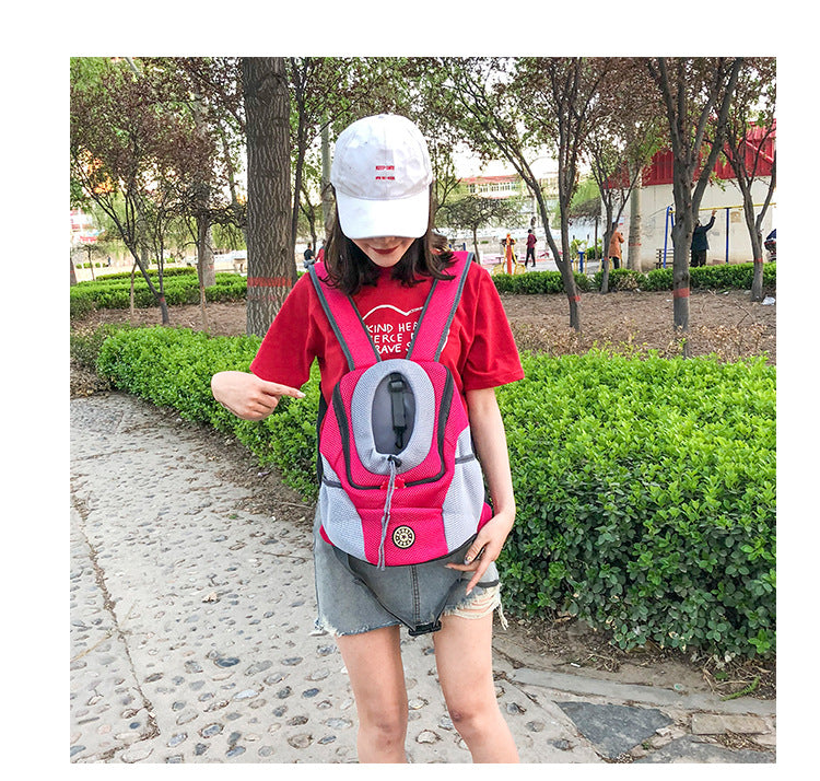 Pet backpack dog shoulder bag chest bag out portable travel breathable dog bag pet supplies backpack
