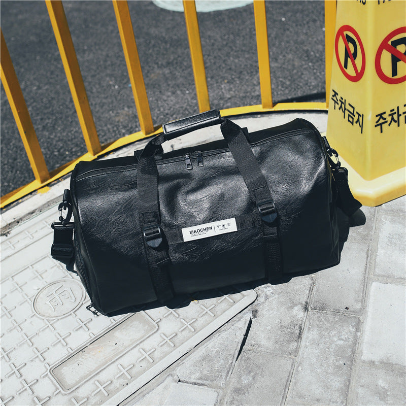 New short-distance travel bag men's large-capacity pu handbag fashion sports gym bag waterproof business travel luggage bag