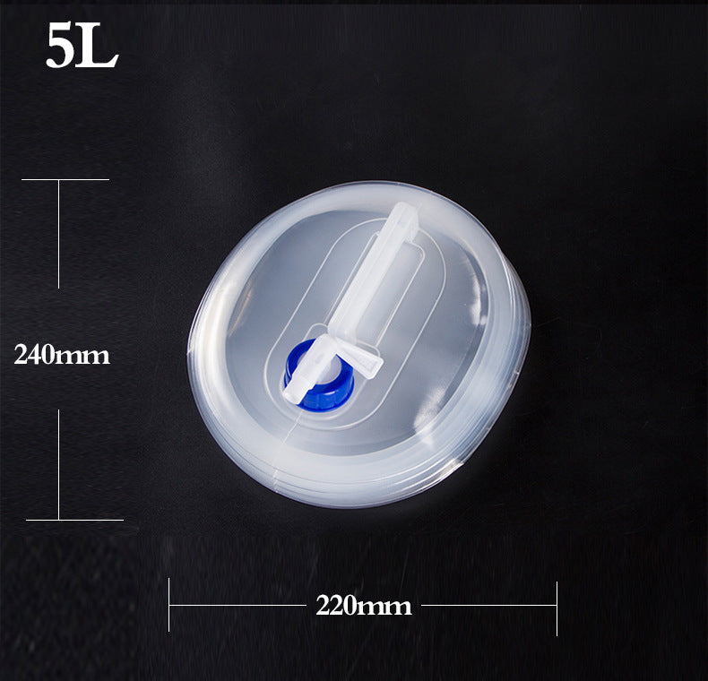 Portable folding water bag Outdoor PE telescopic bucket with faucet camping and mountaineering car bucket