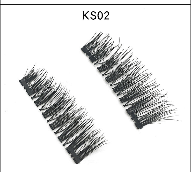 3d magnetic eyelashes three magnets false eyelashes paste no glue-free magnetic eyelashes Europe and the United States selling manufacturers wholesale