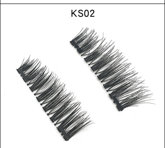 3d magnetic eyelashes three magnets false eyelashes paste no glue-free magnetic eyelashes Europe and the United States selling manufacturers wholesale