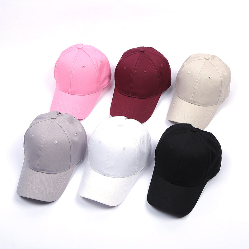 Women's ponytail baseball cap solid color breathable sunshade sun hat after opening Sports tennis cap