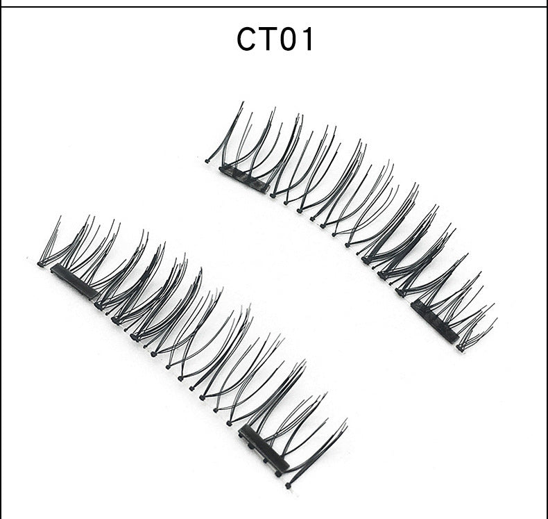 3d magnetic eyelashes three magnets false eyelashes paste no glue-free magnetic eyelashes Europe and the United States selling manufacturers wholesale
