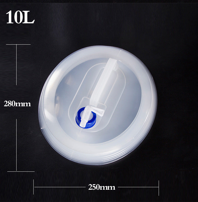 Portable folding water bag Outdoor PE telescopic bucket with faucet camping and mountaineering car bucket