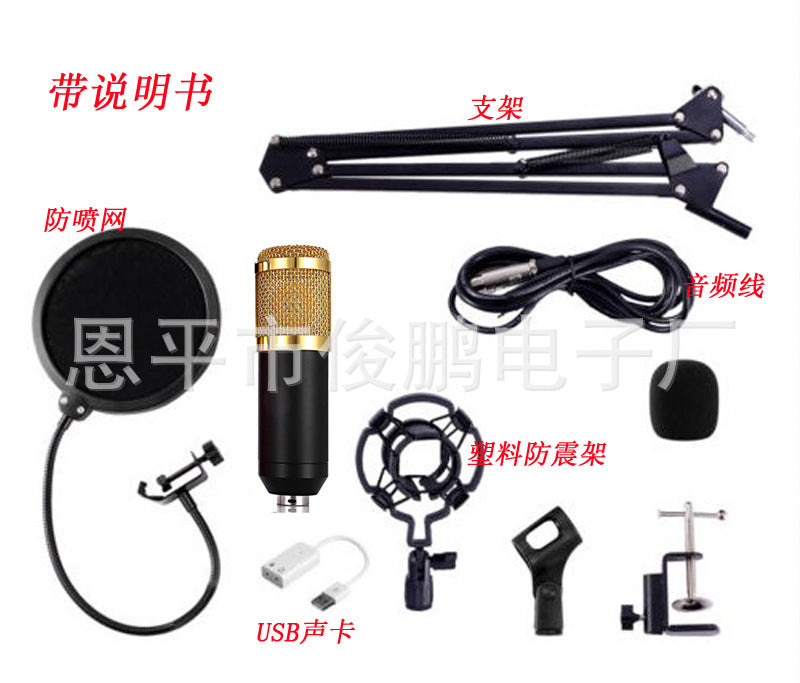Models computer karaoke chat recording microphone stand sound card set bm-800 condenser microphone