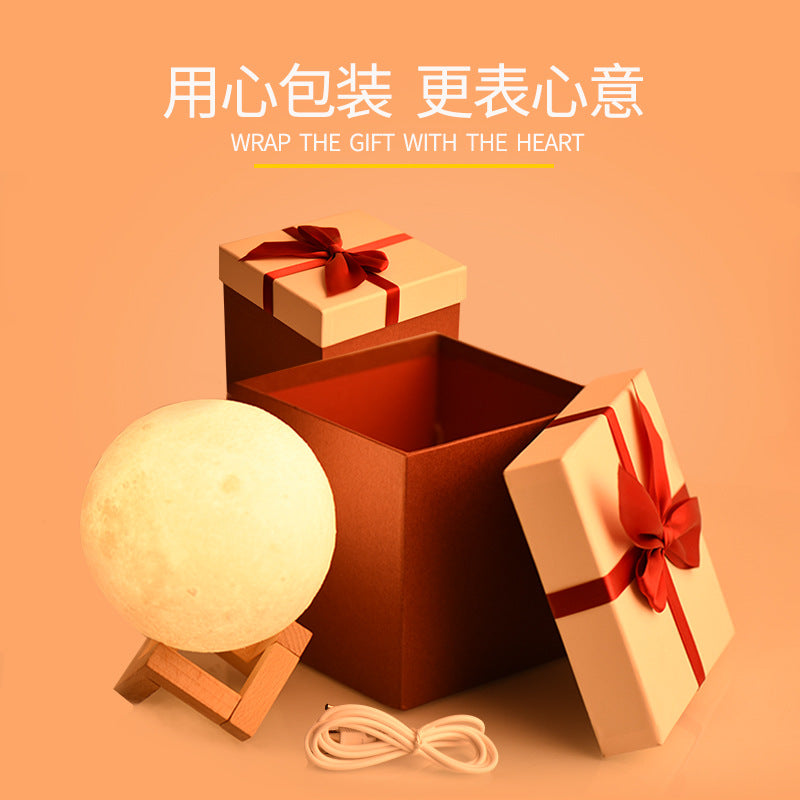 Creative Valentine's Day birthday gift 3d printing moon light moon light night light charging bedroom bedside table lamp