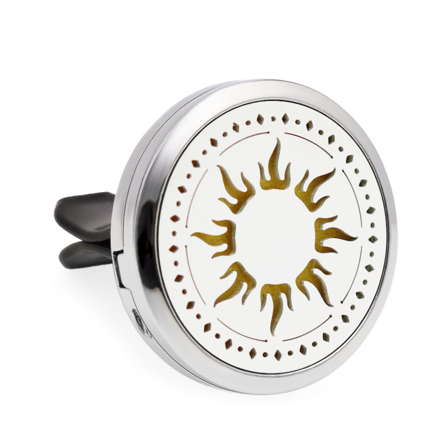 Alloy car air conditioning perfume clip car perfume box fragrance box hollow car interior