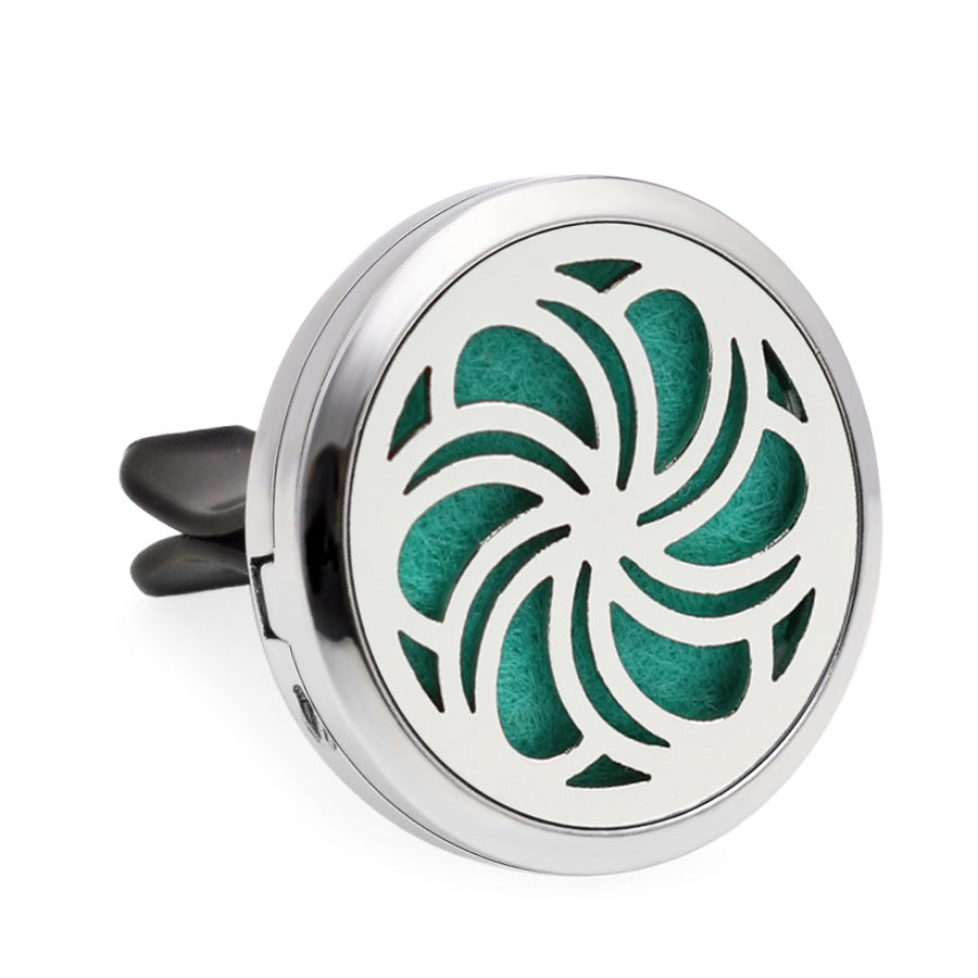 Alloy car air conditioning perfume clip car perfume box fragrance box hollow car interior