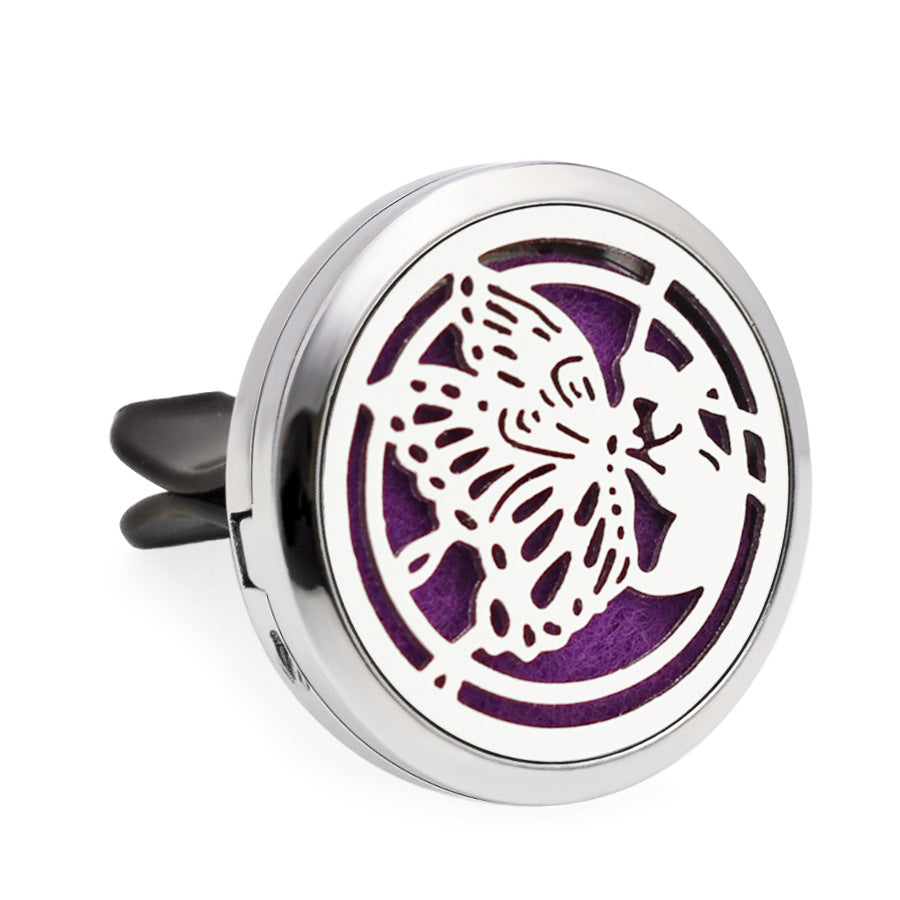 Alloy car air conditioning perfume clip car perfume box fragrance box hollow car interior