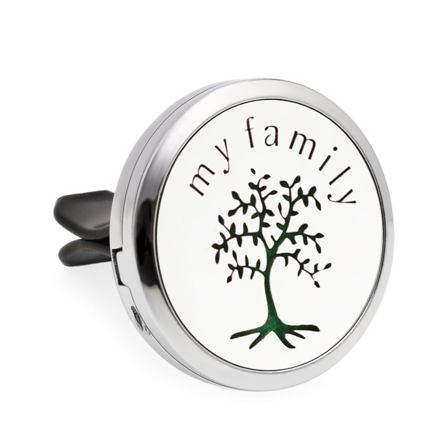 Alloy car air conditioning perfume clip car perfume box fragrance box hollow car interior