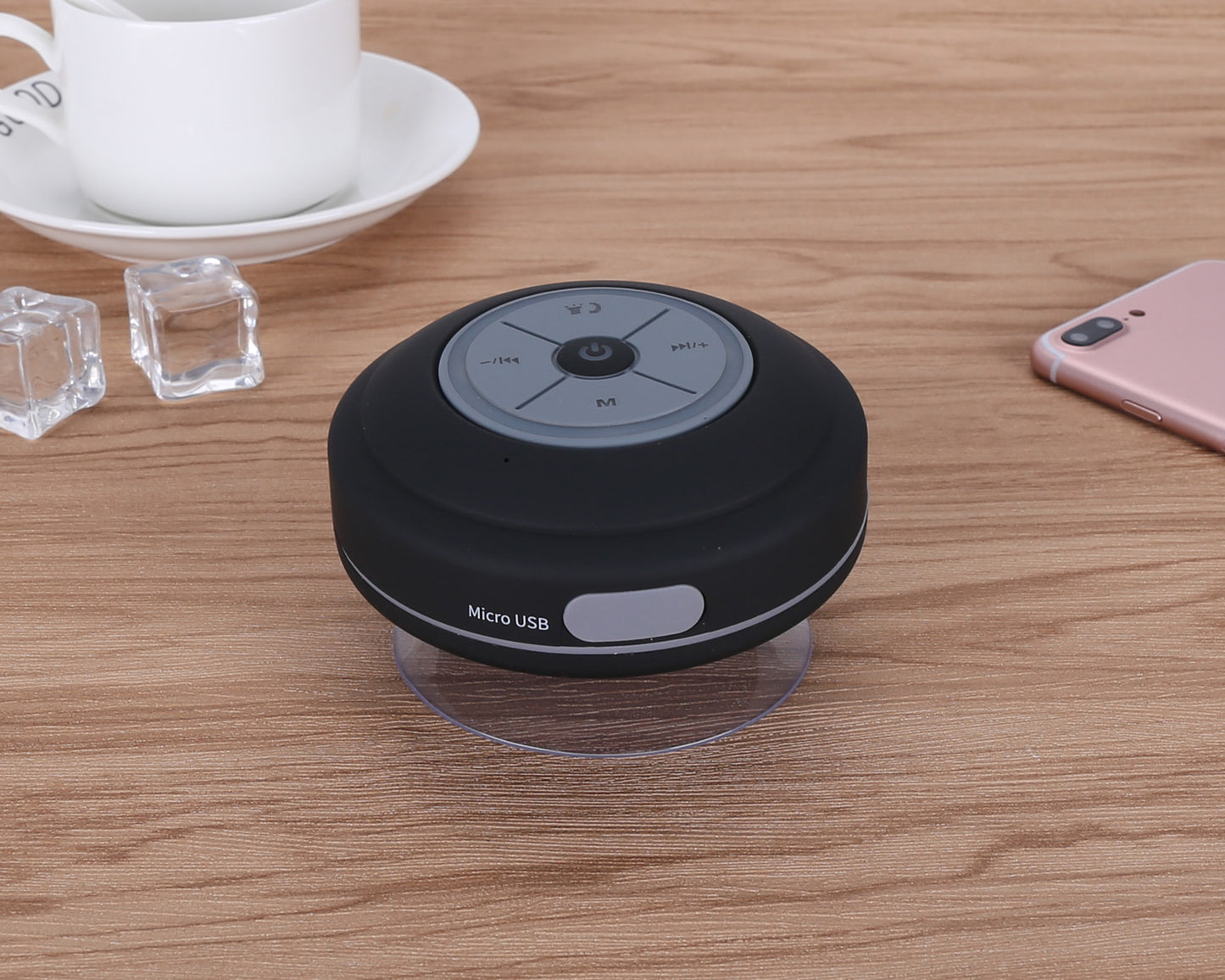 Q9 waterproof suction cup bluetooth speaker with LED lights bathroom car hands-free card subwoofer