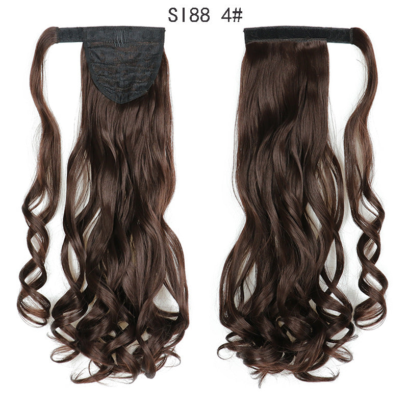 WTB 22" Long Wavy Wrap Around Clip In Ponytail Hair Extension Heat Resistant Synthetic Natural Wave Pony Tail Fake Hair